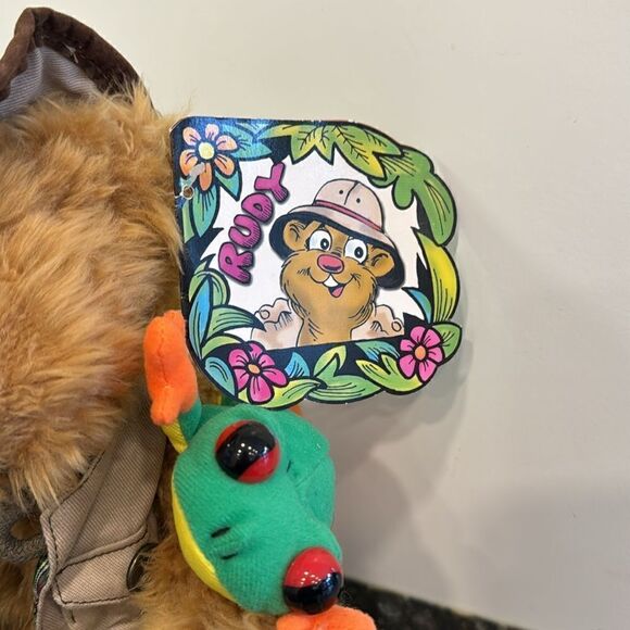 Fiesta Talking RAINFOREST RUDY Ranger 10 Teddy Bear w/Frog Plush Toy WITH TAGS! - Picture 4 of 12